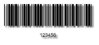 1D-Barcode mit Schatten